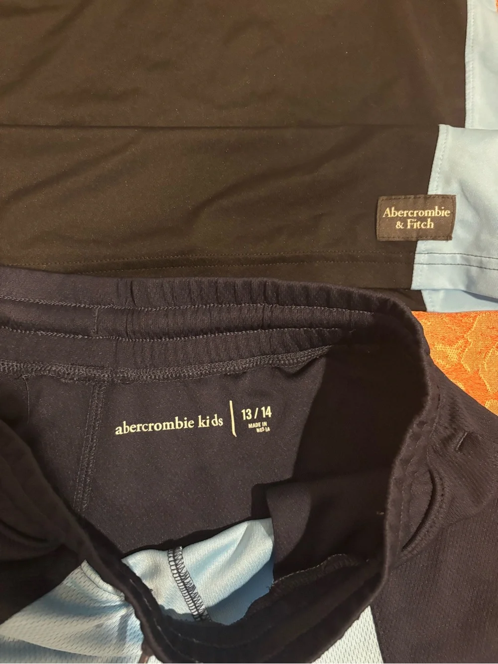 Abercrombie & Fitch Kids Black and Light Blue Athletic Matching Set